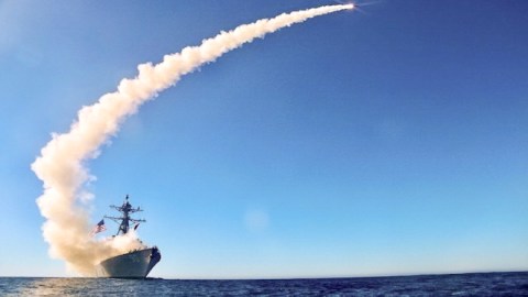 Self Defense. 2020. Guided-missile destroyer USS Chafee (DDG 90) launches a Block V Tomahawk. U.S. Navy photo by Ens. Sean Ianno